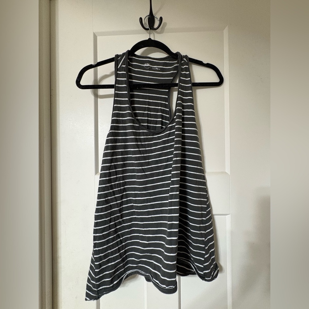 Aerie Striped Racerback Tank Top - Gray/White